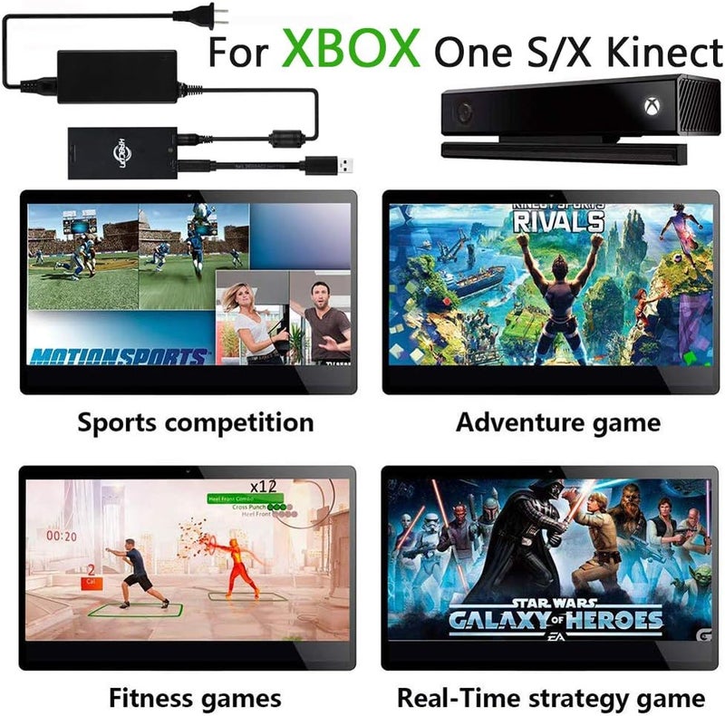 KABCON Kinect Adapter for Xbox One S, Xbox One X, PC Windows 10 8.1 8, [UL Listed] Xbox Kinect Power Supply for Xbox 1S, 1X Kinect 2.0 Sensor - Image 4